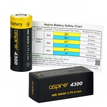 Аккумулятор Aspire INR 26650 (40А, 3.7V) 4300 mAh- миниатюра